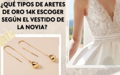 ¿Cómo combinar los aretes de oro 14k con el escote del vestido de novia?